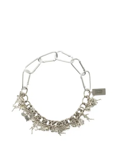 Chopova Lowena Sports Fan Carabiner Necklace In Silver