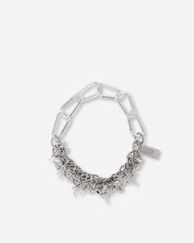 Chopova Lowena Sports Fan Carabiner Necklace Silver In Gray