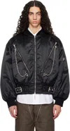 Chopova Lowena Ssense Exclusive Black Helter Bomber Jacket In Black