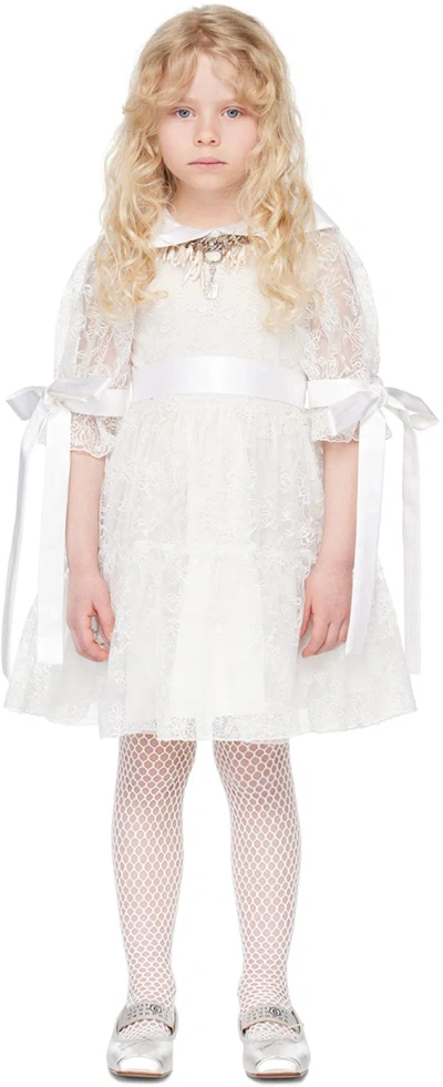 Chopova Lowena Ssense Exclusive Kids White Flower Girl Dress