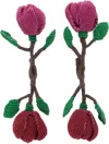 Chopova Lowena Ssense Exclusive Multicolor Rose Earrings In Hot Pink/red