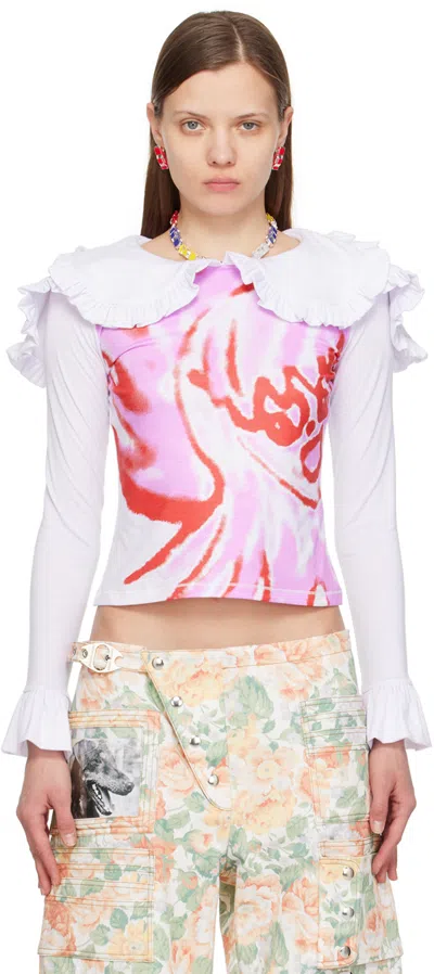 Chopova Lowena Ssense Exclusive Pink Girls Tear Long Sleeve T-shirt In Multi