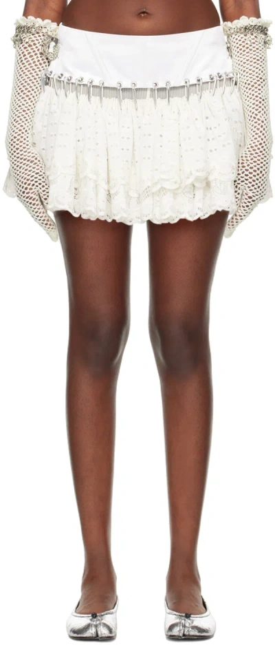 Chopova Lowena Ssense Exclusive White Babi Miniskirt