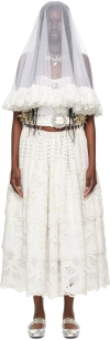 CHOPOVA LOWENA SSENSE EXCLUSIVE WHITE BEADED CARABINER MAXI DRESS