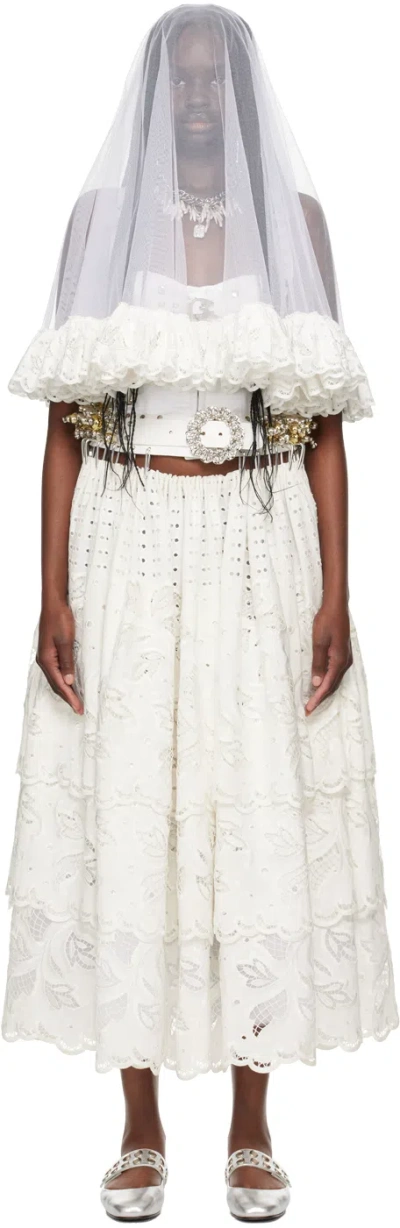 Chopova Lowena Ssense Exclusive White Beaded Carabiner Maxi Dress