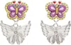 Chopova Lowena Stacked Butterfly Drop Earrings In Metallic