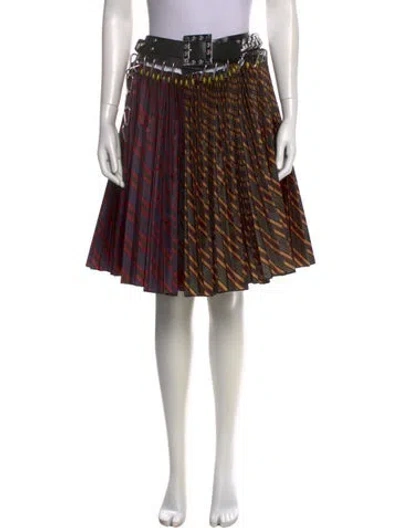 Pre-owned Chopova Lowena Striped Knee-length Skirt W/ Tags In Multi