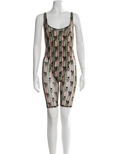 Pre-owned Chopova Lowena Striped Scoop Neck Jumpsuit In Multi