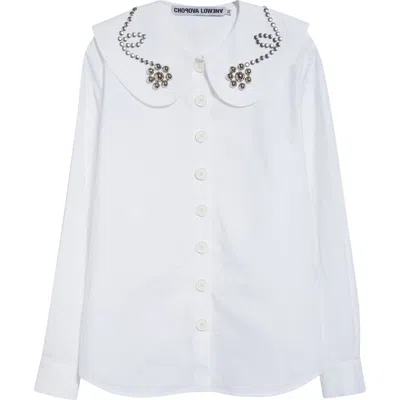 Chopova Lowena Studdy Poplin Button-up Shirt In White