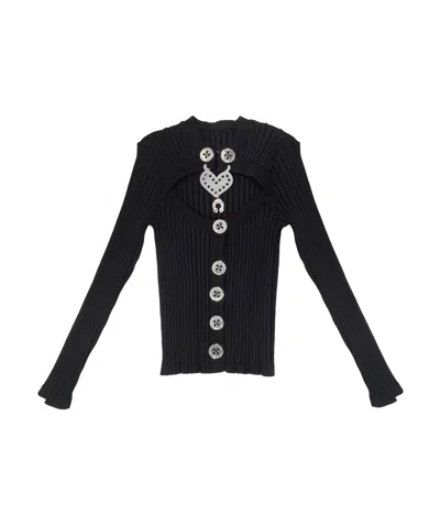Chopova Lowena Sweetheart Cardigan In Black