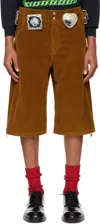 Chopova Lowena Tan Biggity Shorts In Brown