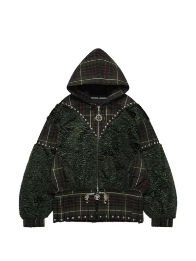 Chopova Lowena Tartan Hoodie In Black