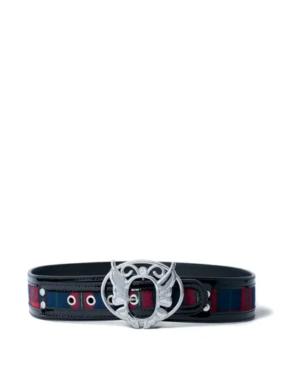 CHOPOVA LOWENA TARTAN-PATENT BELT