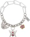 Chopova Lowena Three Butterflies Carabiner Necklace In Silver