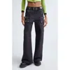 Chopova Lowena Thunderhull Belted Straight Leg Trousers In Black