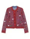 Chopova Lowena Trip Trip Cardigan In Red