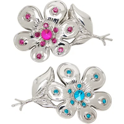 Chopova Lowena Two-pack Silver Daisy Hair Clips