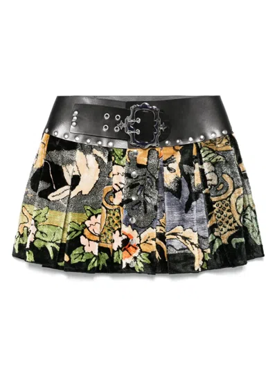 Chopova Lowena Velvet Mini Skirt In Black