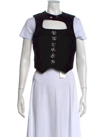 Pre-owned Chopova Lowena Velvet Vest In Black