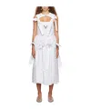 Chopova Lowena Ssense Exclusive White Wedding Carve Bow Midi Dress In White