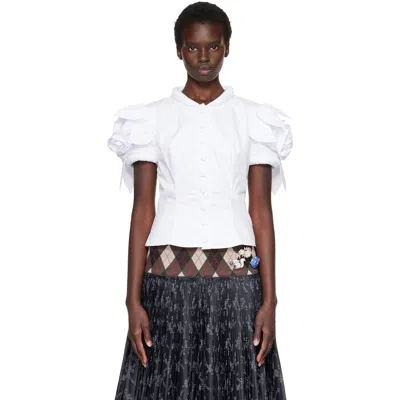 Chopova Lowena White Bluestocking Blouse In Multi