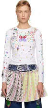 Chopova Lowena White Day Defunct Beaded Jersey T-shirt In Multi