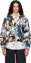 Chopova Lowena White Engine Party Fitted Hooded Fleece Jacket In Multi