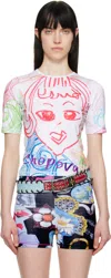 Chopova Lowena White 'it's Me!' Short Sleeve Jersey T-shirt In Multi