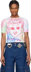 Chopova Lowena White 'it's Me!' Short Sleeve Jersey T-shirt In Multi