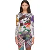 Chopova Lowena White Spray It Fitted Mesh Top In Multi