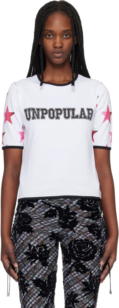 Chopova Lowena White 'unpopular' Fitted Jersey T-shirt In Multi