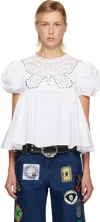 Chopova Lowena White Willa Hand Crochet Blouse In White