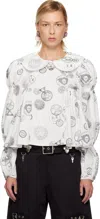 Chopova Lowena White Willa Stamped Blouse In Multi