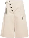 Chopova Lowena Wide-leg Cotton Shorts In Neutrals