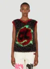 Chopova Lowena Metallic Knitted Vest In Black
