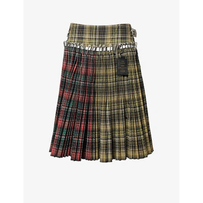 Chopova Lowena Tartan-pattern Stretch-cotton Midi Skirt In Multi Tartan