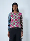 Chopova Lowena Women Pixel Bunny Mesh Top In Multi
