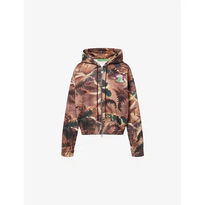 Chopova Lowena Womens Harry Lambert For  X Disney Fantastia Camo-print Zipped Cotton-jersey Hoody Mul In Multi