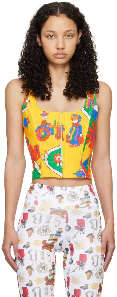 Chopova Lowena Yellow Losi Tank Top In Multi