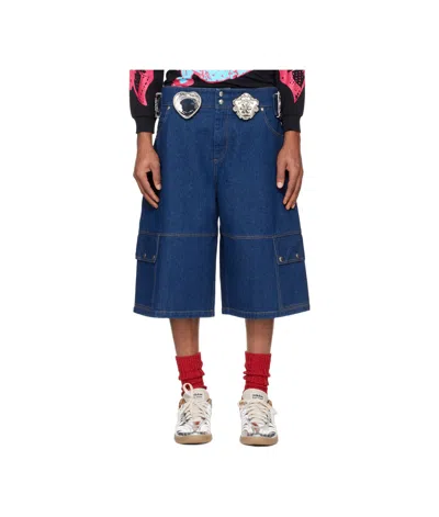 Chopova Lowena Zipper Shorts In Blue