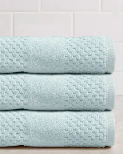 Chortex Honeycomb Set Of 3 Turkish Cotton Bath Towels In Blue