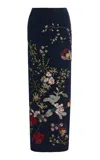 Chorus Exclusive Embellished Crepe Maxi Skirt In Blue