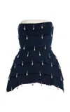Chorus Sasha Embellished Top In Blue