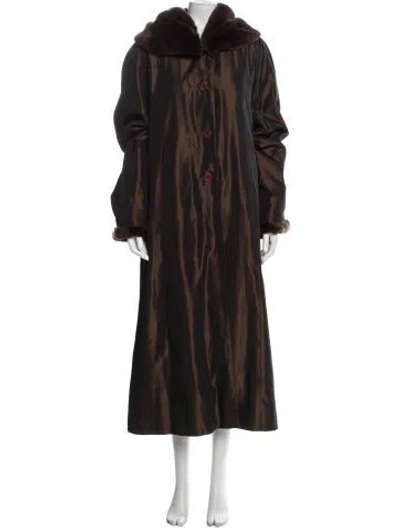 Pre-owned Chosen Couture Collection Faux Fur Coat In Brown