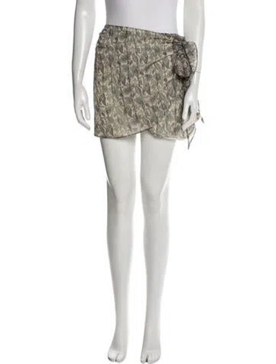 Pre-owned Chosen Couture Collection Paisley Print Mini Skirt W/ Tags In Neutral