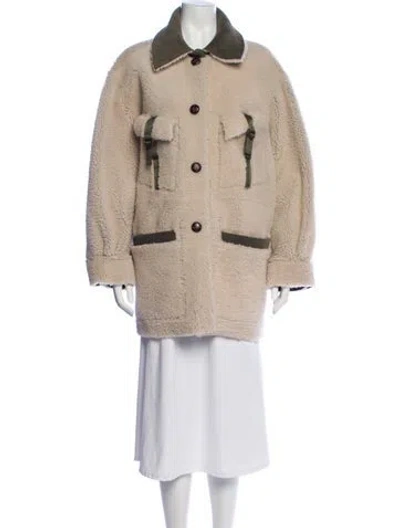 Pre-owned Chptr-s Lambskin Faux Fur Jacket In Neutral