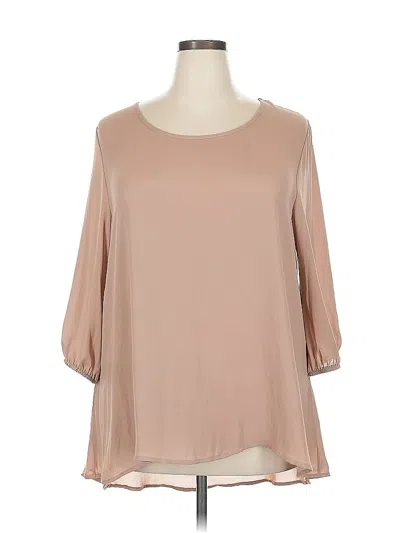 Pre-owned Chris & Carol 3/4 Sleeve Blouse In Brown