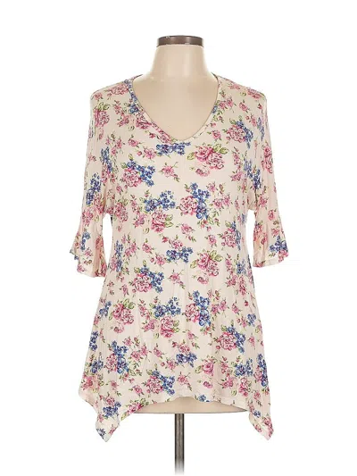 Pre-owned Chris & Carol 3/4 Sleeve Blouse In White