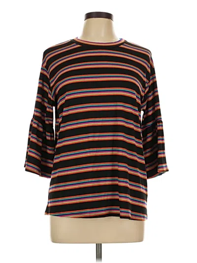 Pre-owned Chris & Carol 3/4 Sleeve T-shirt In Brown