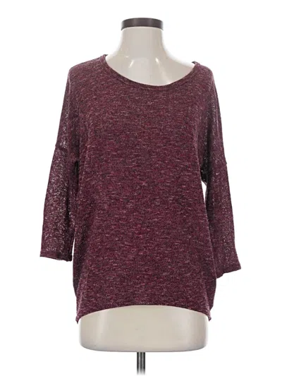 Pre-owned Chris & Carol 3/4 Sleeve T-shirt In Burgundy